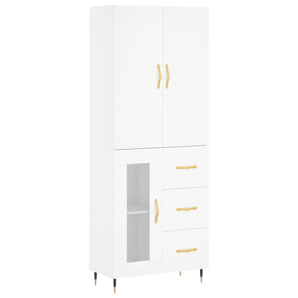 Credenza Bianca 69,5x34x180 cm in Legno Multistrato 3195939