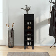 Scarpiera-Scaffale per scarpe Nera 30x35x105 cm in Legno Multistrato 643087