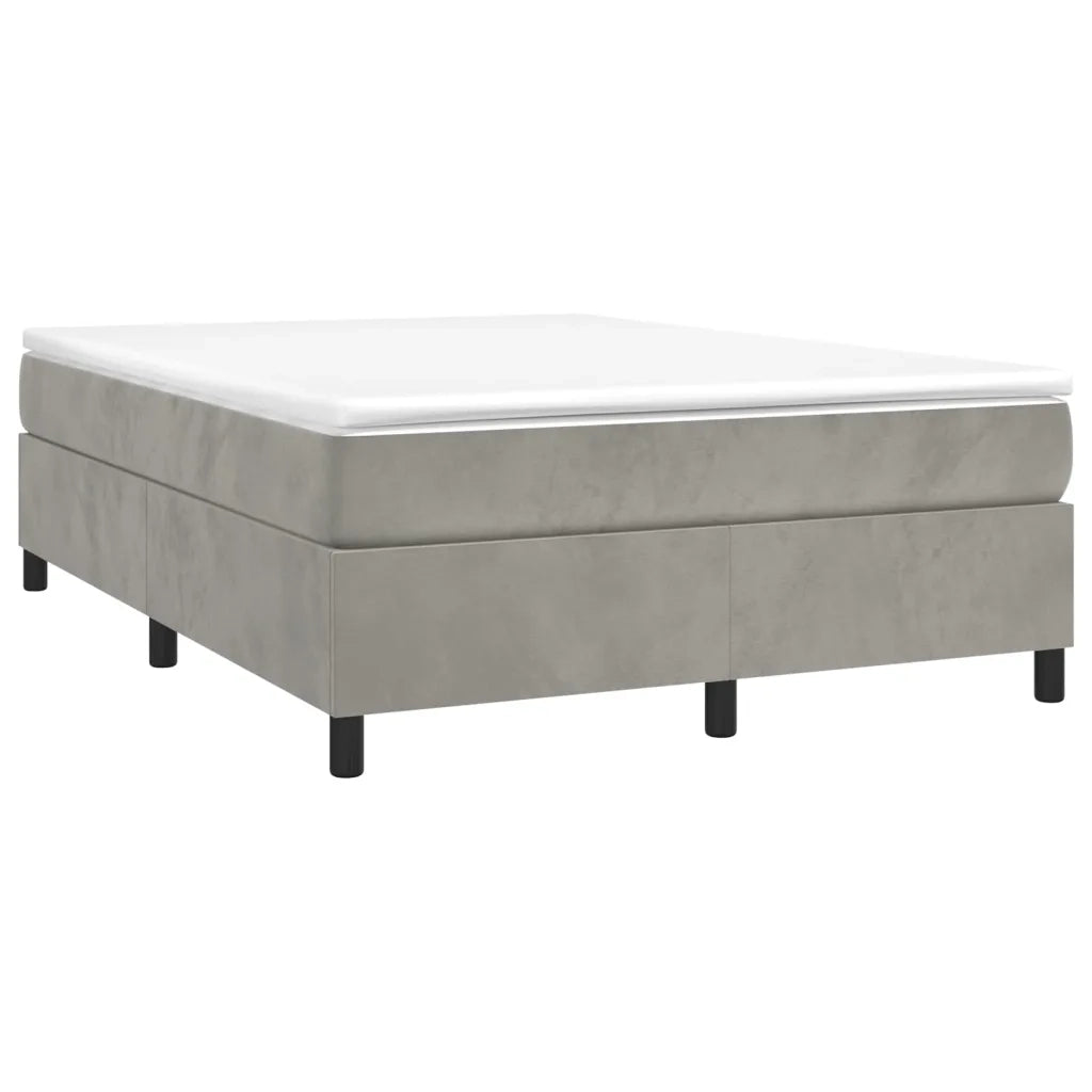 Struttura Letto a Rete a Molle Grigio Chiaro 140x190 cm Velluto 3121114