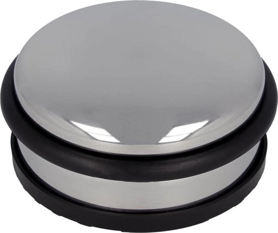 Stopper per porta a forma rotonda in acciaio inox 10 x 4 cm 1200 g argento - per porta d'ingresso o porta interna