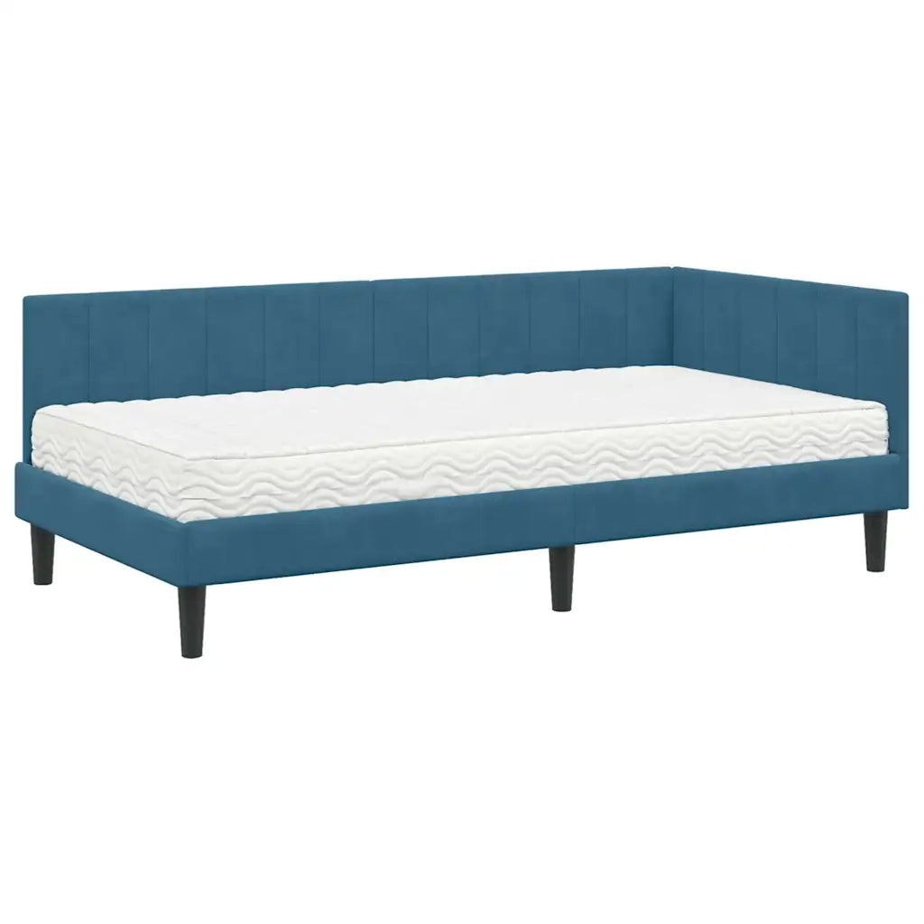 vidaXL Cornice del letto ad angolo Blu 90 x 200 cm Velluto