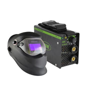 Saldatrice ad inverter da fabbro MMA 100A con casco saldatura autoscurante completa cavi