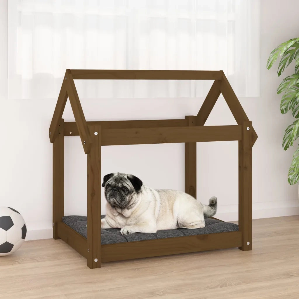 Cuccia per Cani Ambra 71x55x70 cm in Legno Massello di Pino 822205
