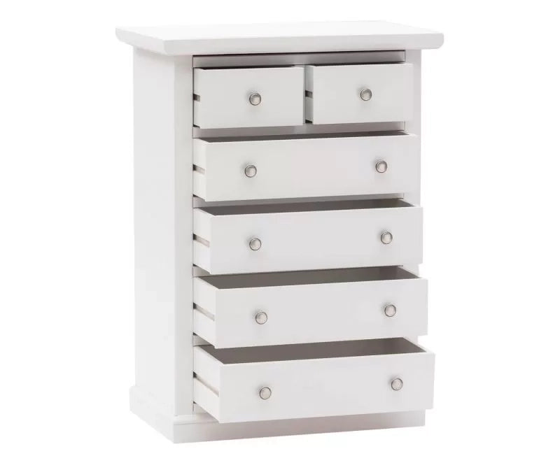 Cassettiera 6 cassetti in legno shabby bianco 62x37x93 - Mobili 2G