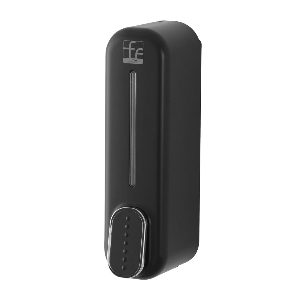 Dispenser sapone liquido a muro nero da 350 ml con fissaggi inclusi