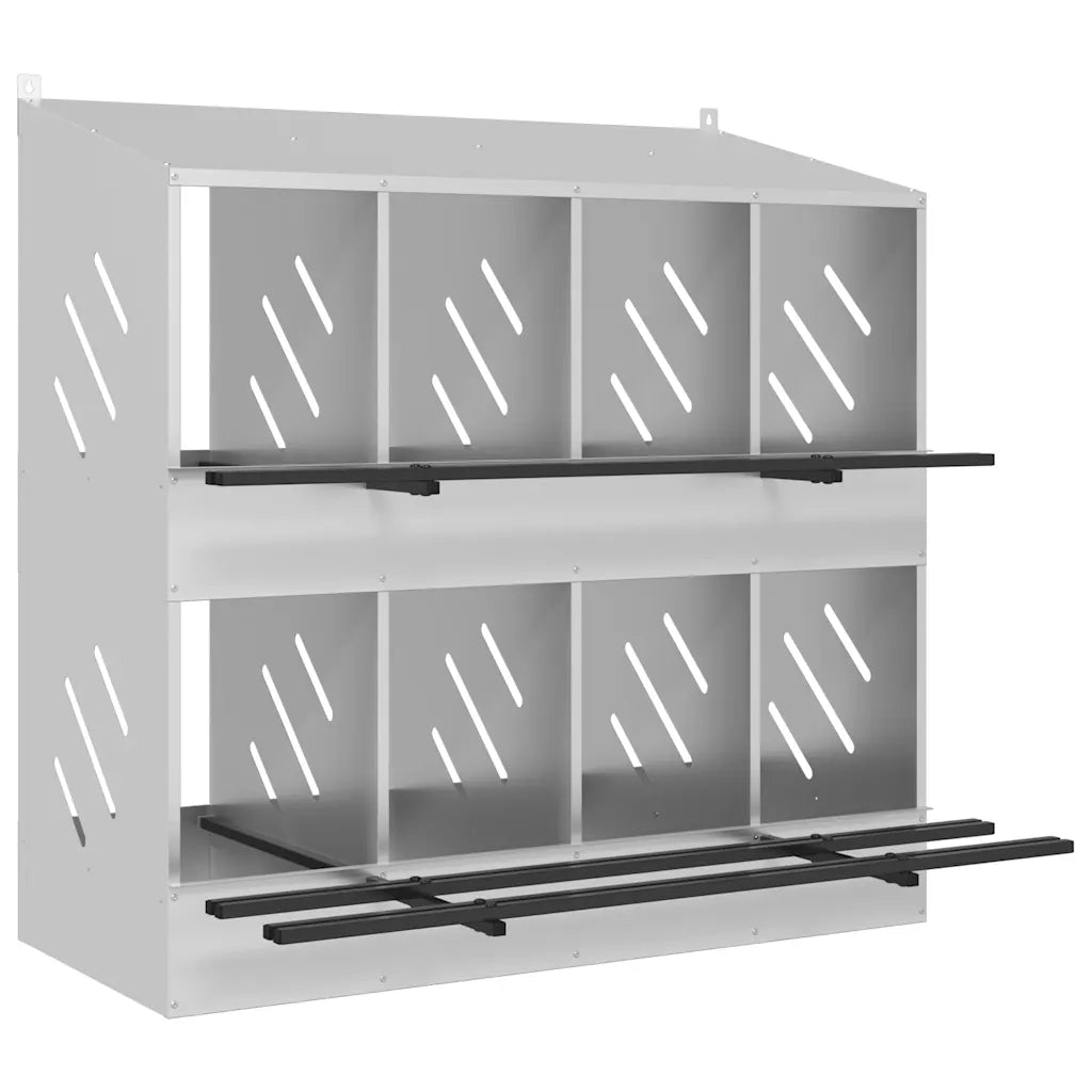 Nido per Polli con 8 Scomparti in Metallo Galvanizzato Argento CFW8949170