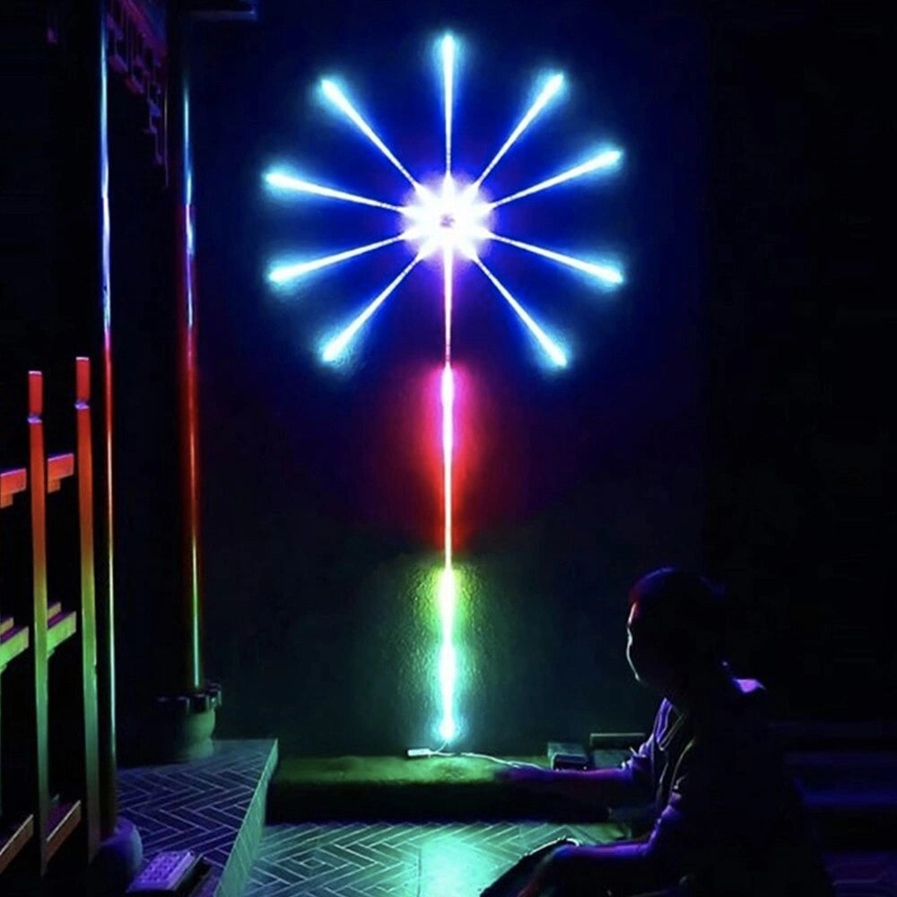 Trade Shop - Strip Led Adesiva Effetto Fuochi D'artificio Controllo Smart A Tempo Di Musica -