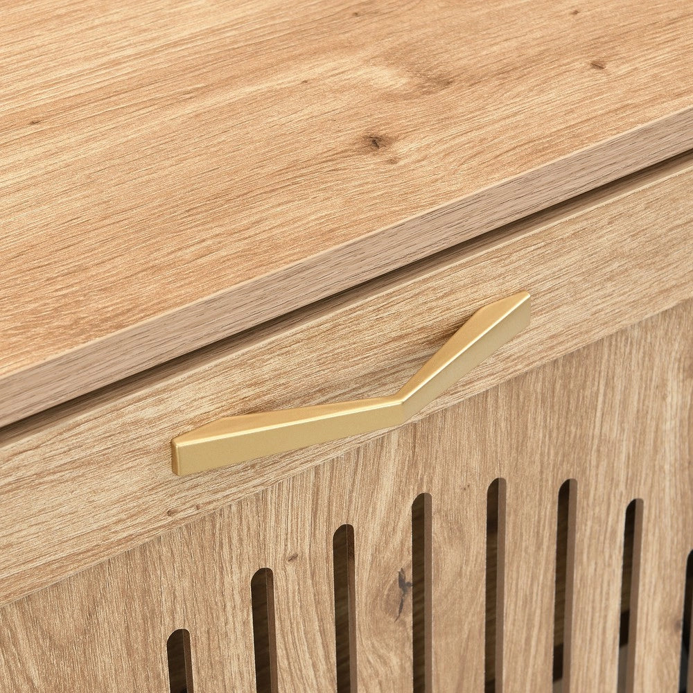 Scarpiera con Ante a Lamelle e Ripiani ¨C MINIMAL ¨C Bianco, Metallo, 4 Ante