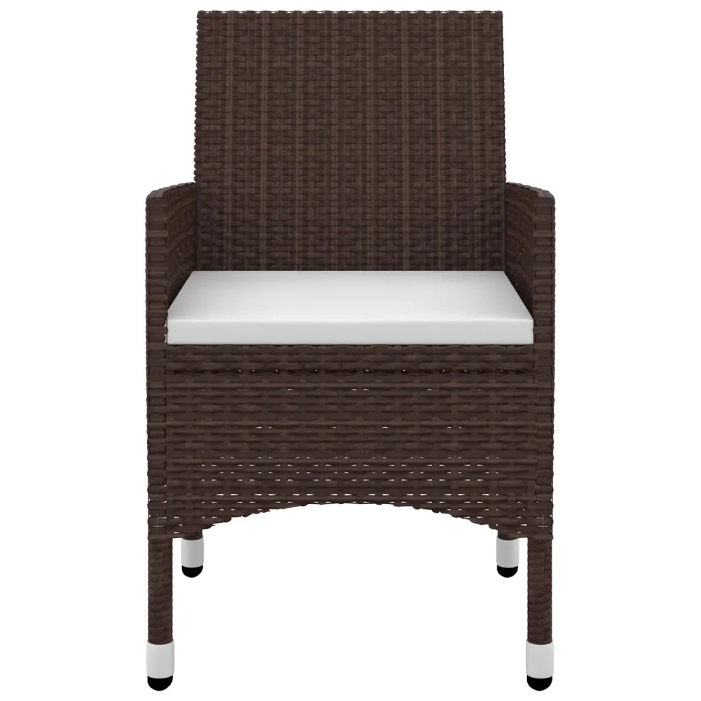 Set da Pranzo da Giardino 5 pz con Cuscini Polyrattan e Vetro 3099675
