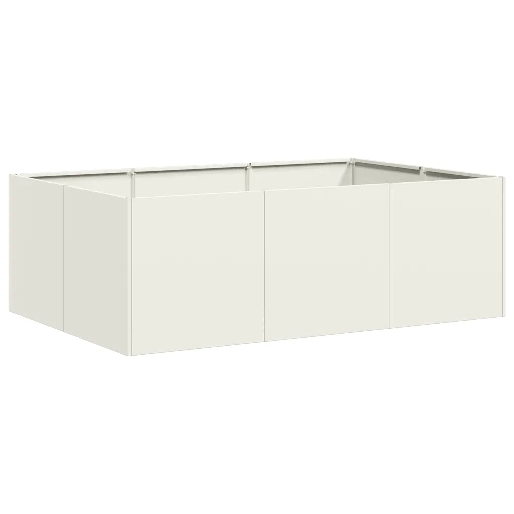 Fioriera | Cassetta per fiori | Vaso Bianca 120x80x40 cm in Acciaio