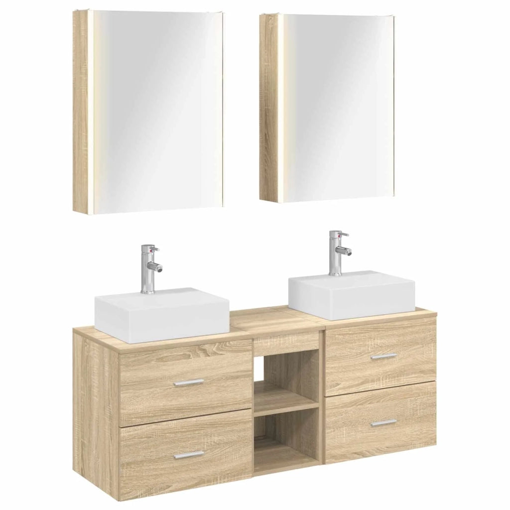 Set di mobili per il bagno 5 pcs Rovere Sonoma 3406809