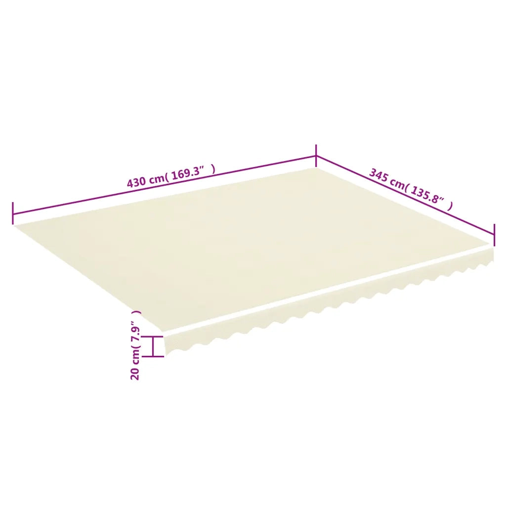 Tessuto di Ricambio per Tenda da Sole Crema 450x350 cm Poliestere 311930