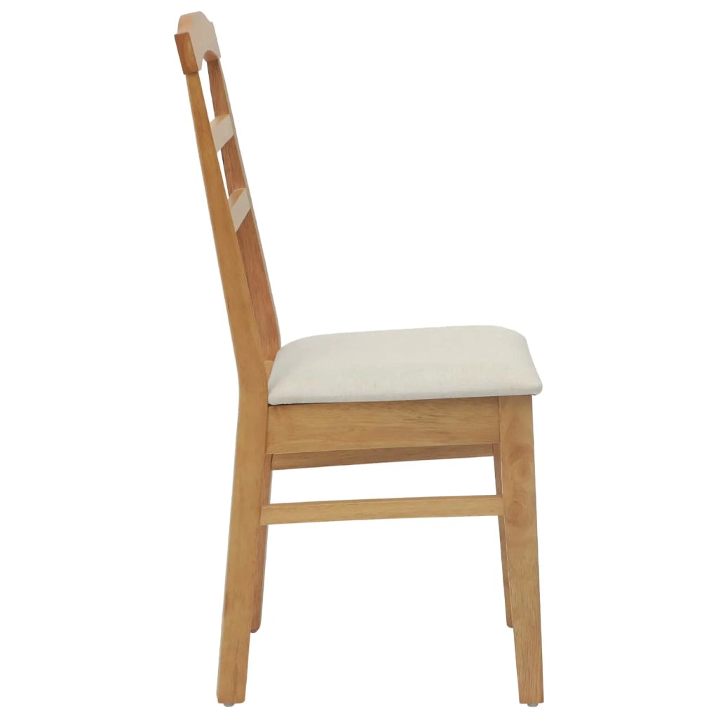 Sedia da pranzo 2 pcs Naturale e chiaro Legno di gomma solido 42020494