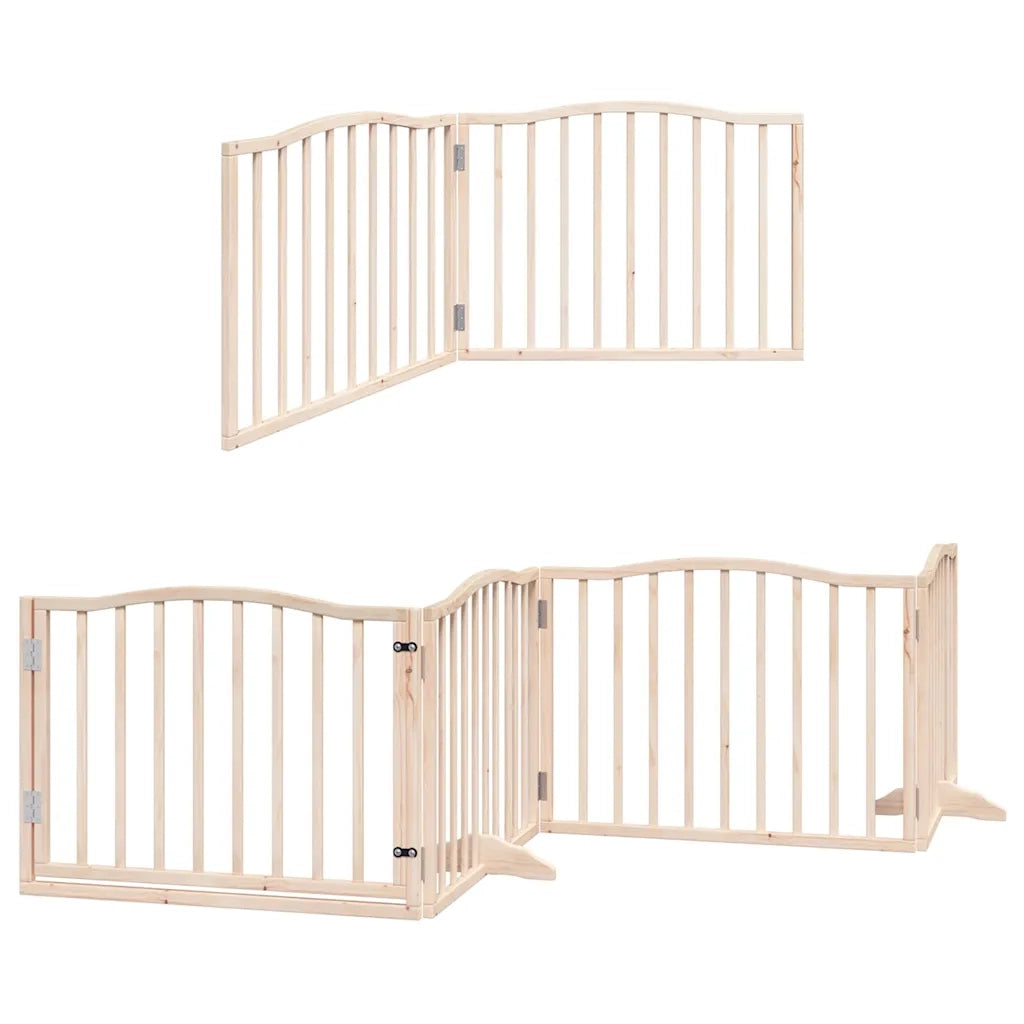 Cancello per Cani Porta Pieghevole 10 Pannelli 800 cm in Pioppo CFW9242753