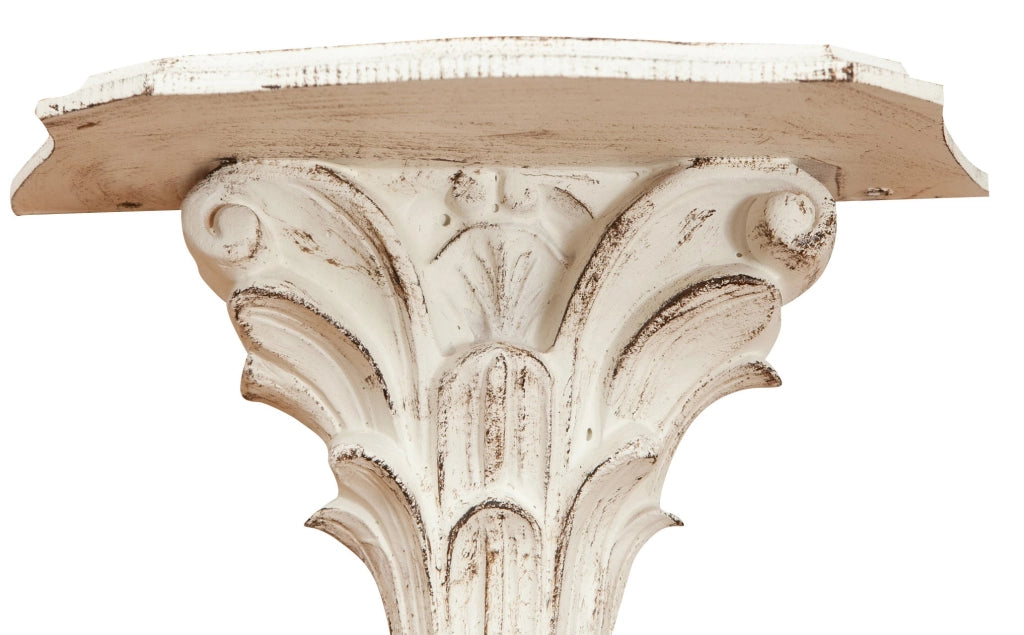 Biscottini Mensola a muro in legno finitura bianco anticato L30XPR15XH27 cm Made in Italy.