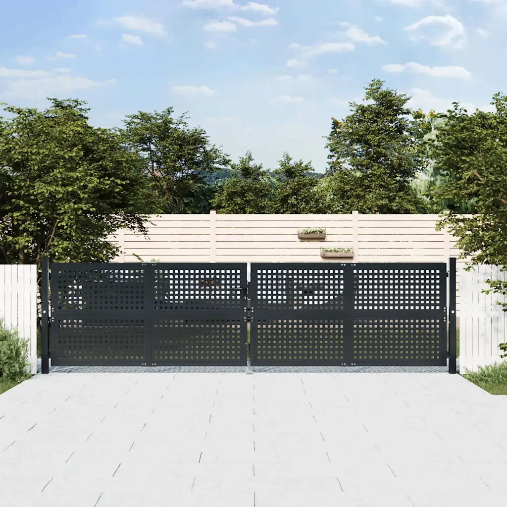 Cancello Giardino Antracite 400x125 cm in Acciaiocod mxl 107730