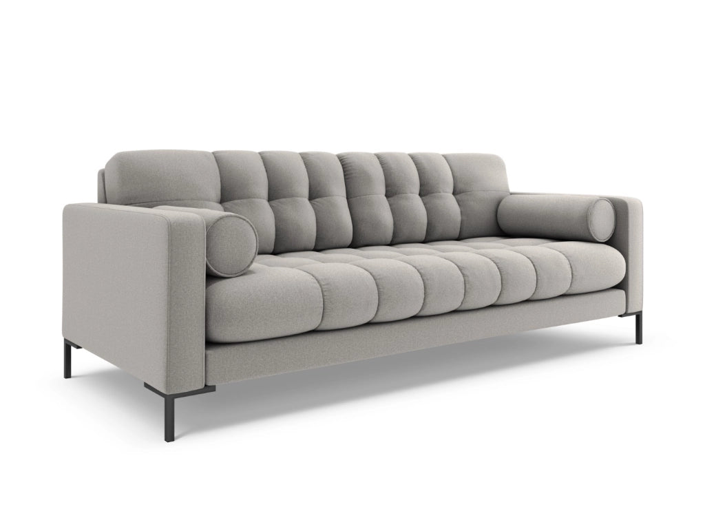 Cosmopolitan Design - Divano "Bali" 4 posti in tessuto strutturato grigio chiaro 