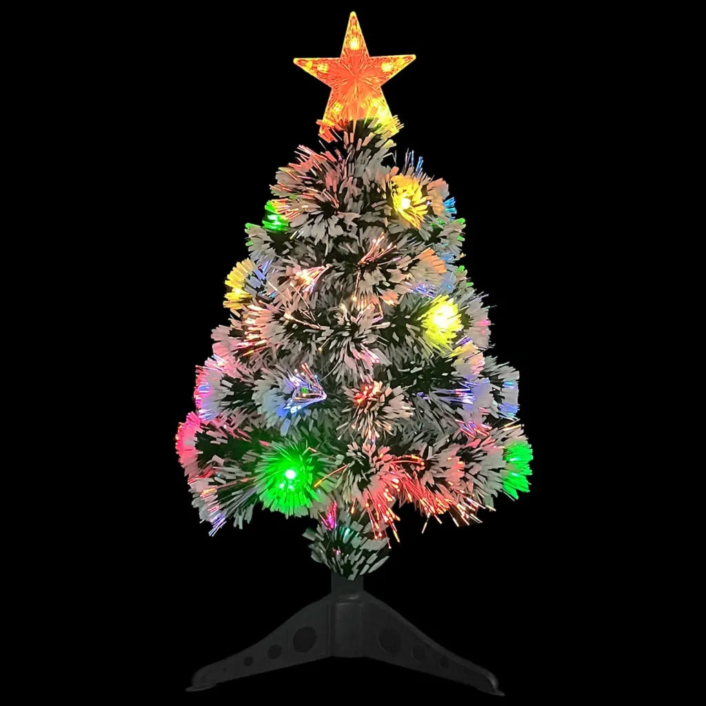 Albero Natale Preilluminato Bianco e Blu 64 cm in Fibra Ottica 328454