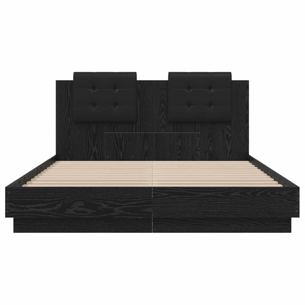 Struttura letto con testata Rovere Nero 140 x 200 cm 3416345
