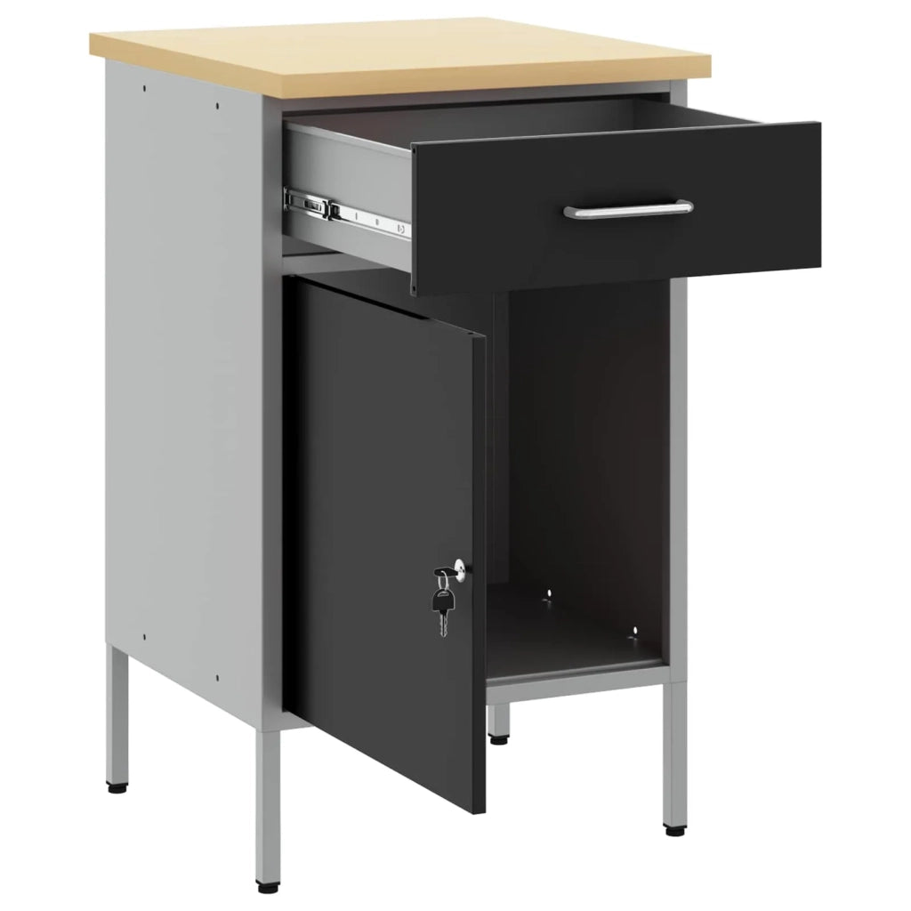 Banco da lavoro con cassetto Nero e Grigio 50 x 55 x 85 cm CFW1795644