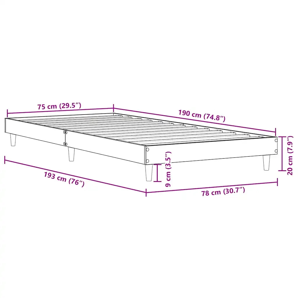 Giroletto senza Materasso Rovere Sonoma 75x190 cm in Truciolato 832104