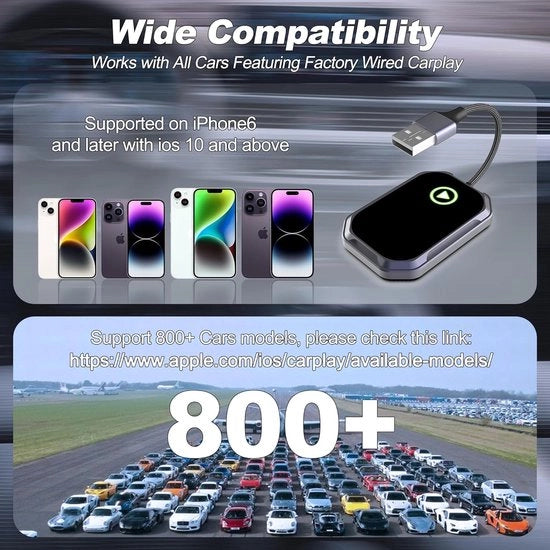 Adattatore Apple Carplay - Apple Carplay - Adattatore Carplay - Carlinkit - Adattatore Carplay Draadloos - Adattatore Apple Carplay per Auto