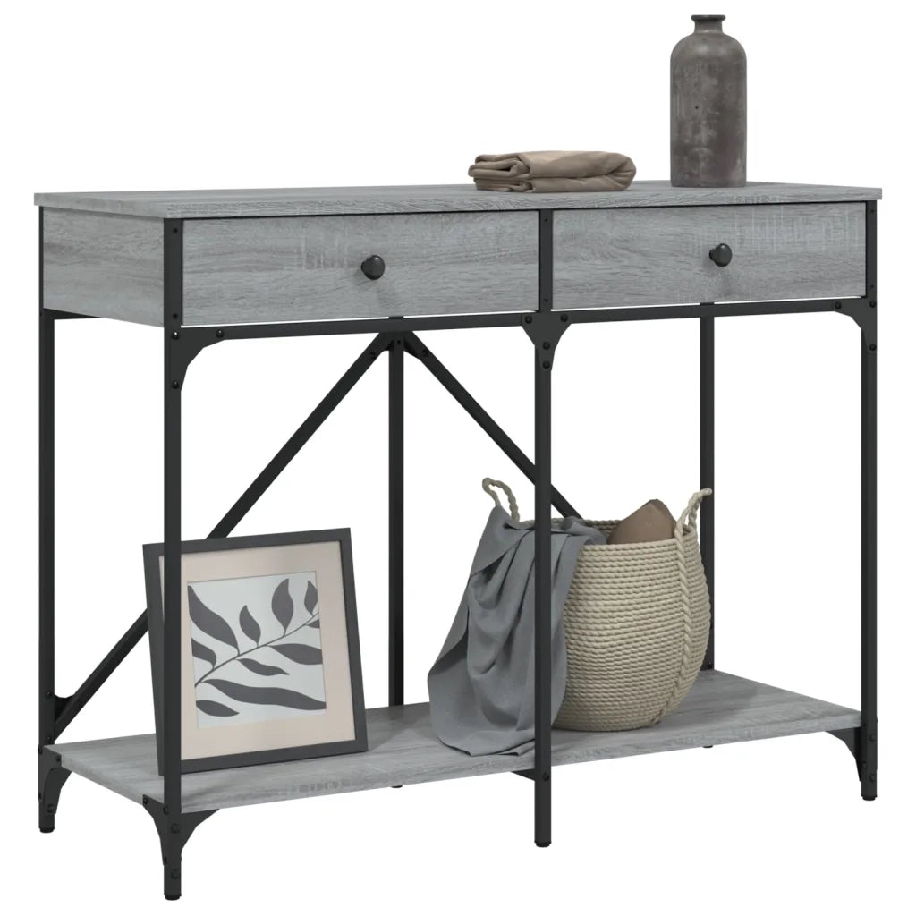 Tavolo Consolle | Tavolo d'Ingresso Grigio Sonoma 100x39x78,5 cm Legno Multistrato