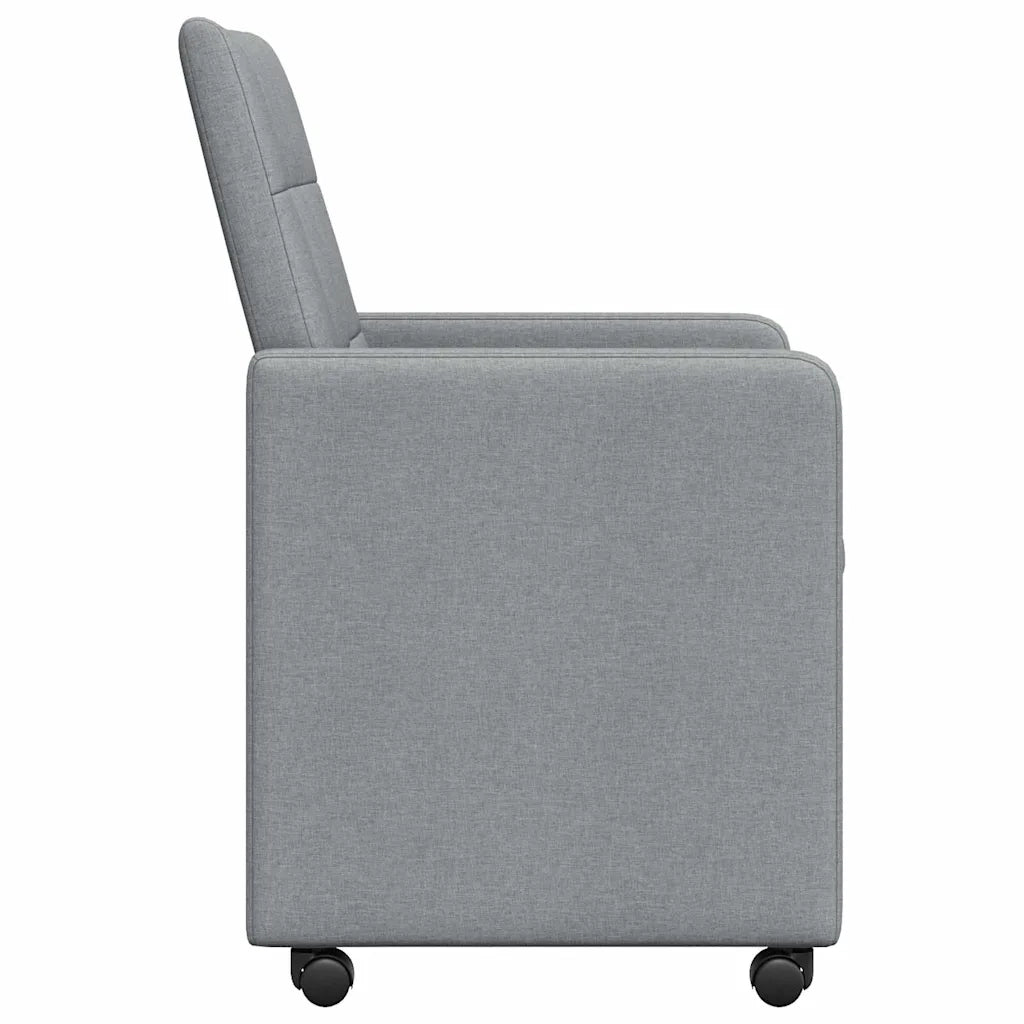 Sedie da Pranzo con Ruote 2 pcs Grigio chiaro 58 x 65 x 94 cm