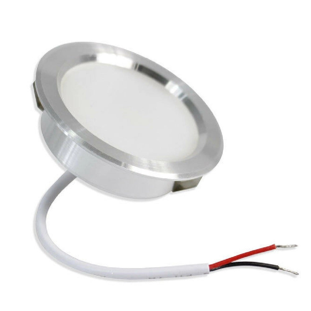 Trade Shop - Faretto Led 3w Ad Incasso Rotondo Luce Calda Fredda Naturale Opaco Bordo Argento - -bianco Caldo      -