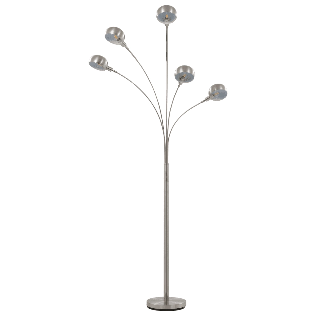 Lampada da Terra 200 cm 5 Bulbi E14 Argento CFW9811605