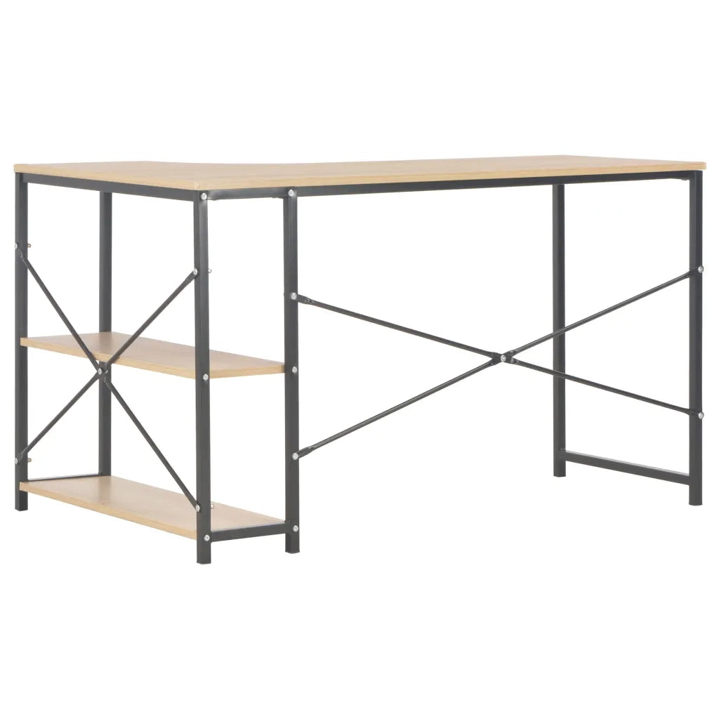 Scrivania per Computer Nera e Rovere 120x72x70 cm 20264