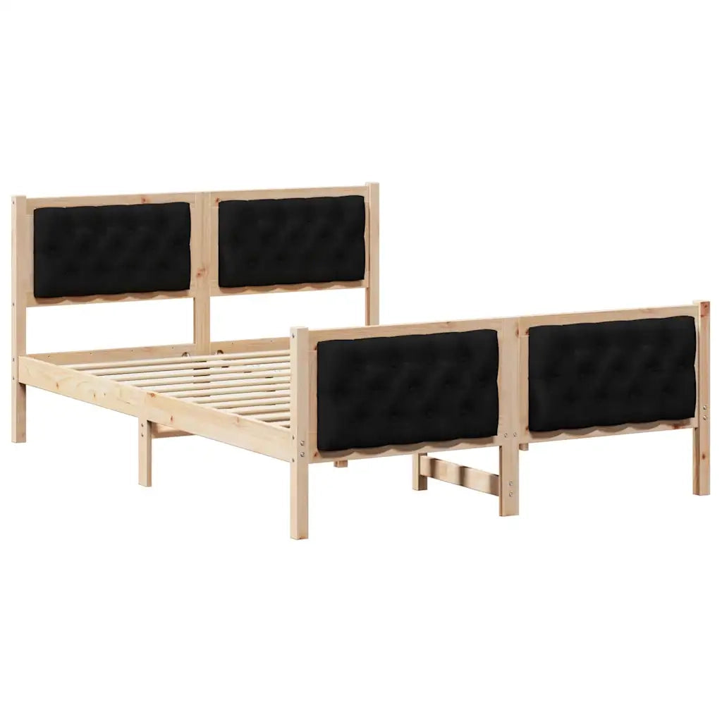 Struttura del letto Nero 150 x 200 cm Pino massello 3394285