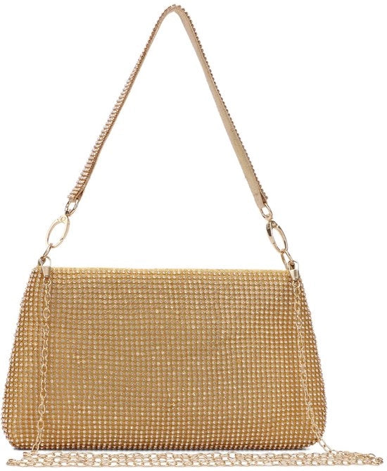 Borsa da sera con pietre strass per donne piccole clutch per festa, banchetto, matrimonio, portafoglio, borsa da spalla femminile scintillante