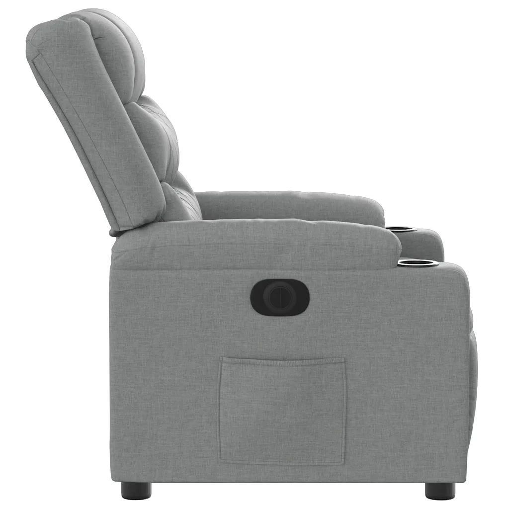 Poltrona | Sedia Relax Elettrica Reclinabile Grigio Chiaro in Tessuto