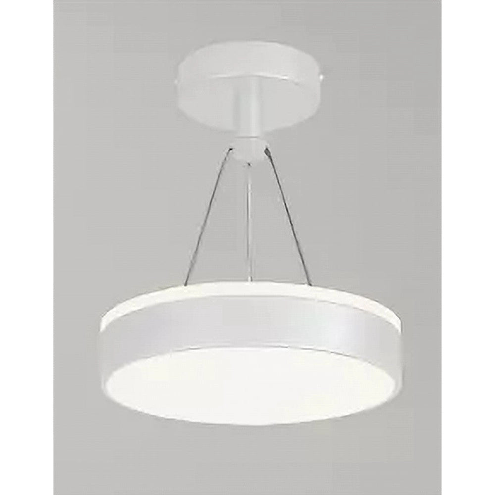 Trade Shop - Lampadario A Sospensione Led 24 W Cerchio Tondo Moderno Bianco Doppia Luce 50506 -