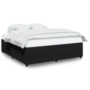 Letto matrimoniale | Letto per adulti | Giroletto senza Materasso Nero 200x200 cm in Velluto