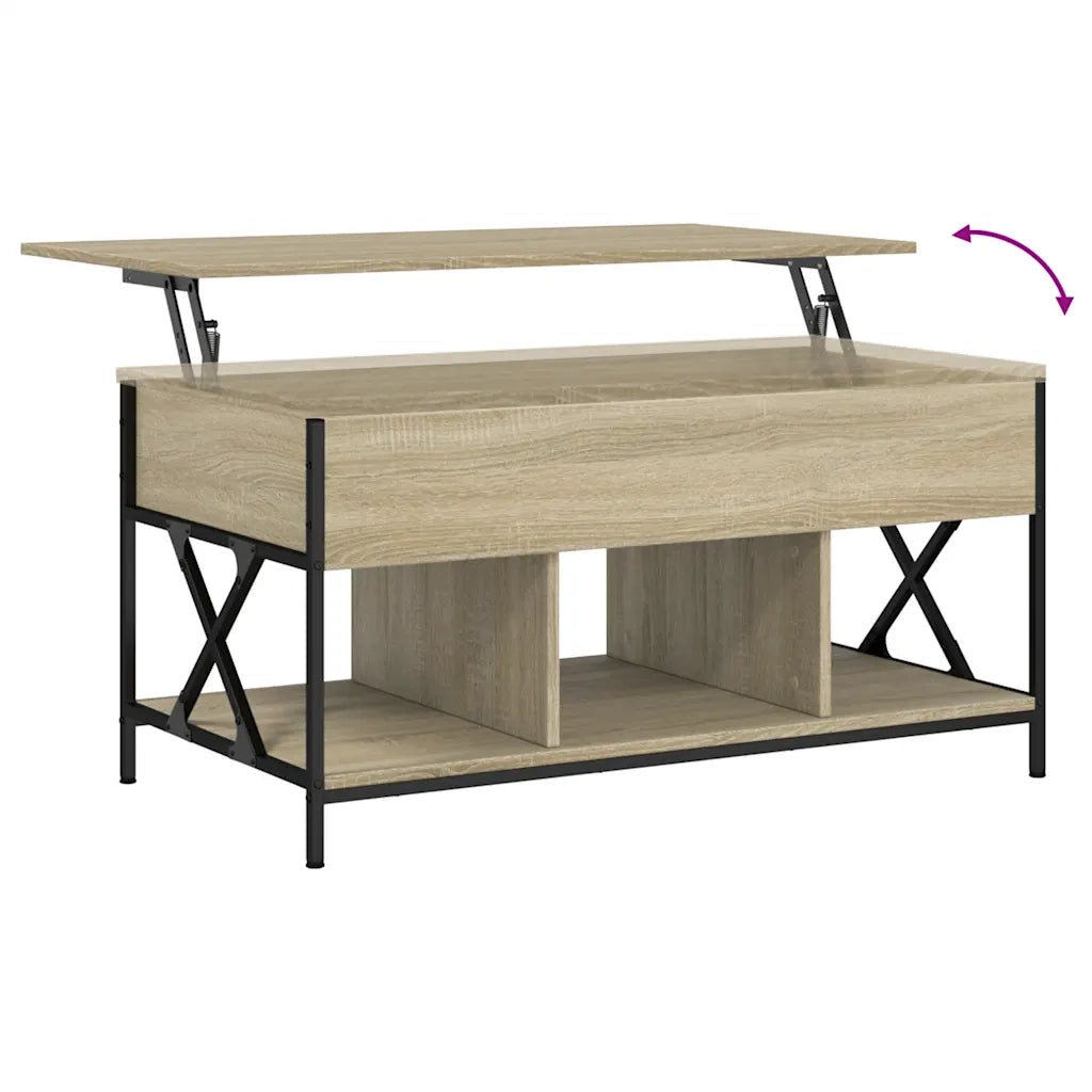 Tavolino salotto | Tavolino da caff¨¨ | Tavolino da Soggiorno Rovere Sonoma 100x55x50 cm Multistrato Metallo