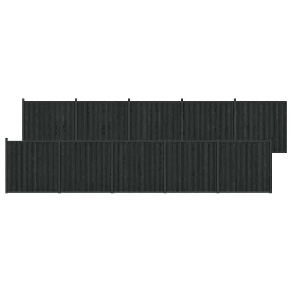 Pannello di Recinzione 10 pcs WPC e Alluminio Nero