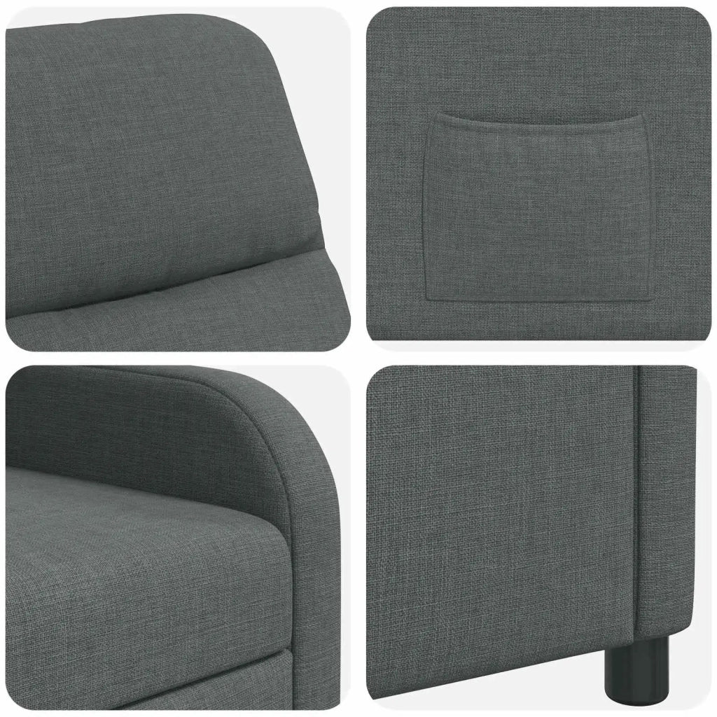 Divano Sedia-Poltrona reclinabile Grigio Scuro Tessuto 687230