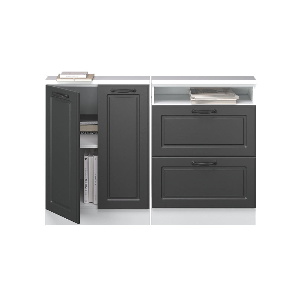 Vicco Set di mobili sottotetto Antracite casa di campagna/bianco Set di 2