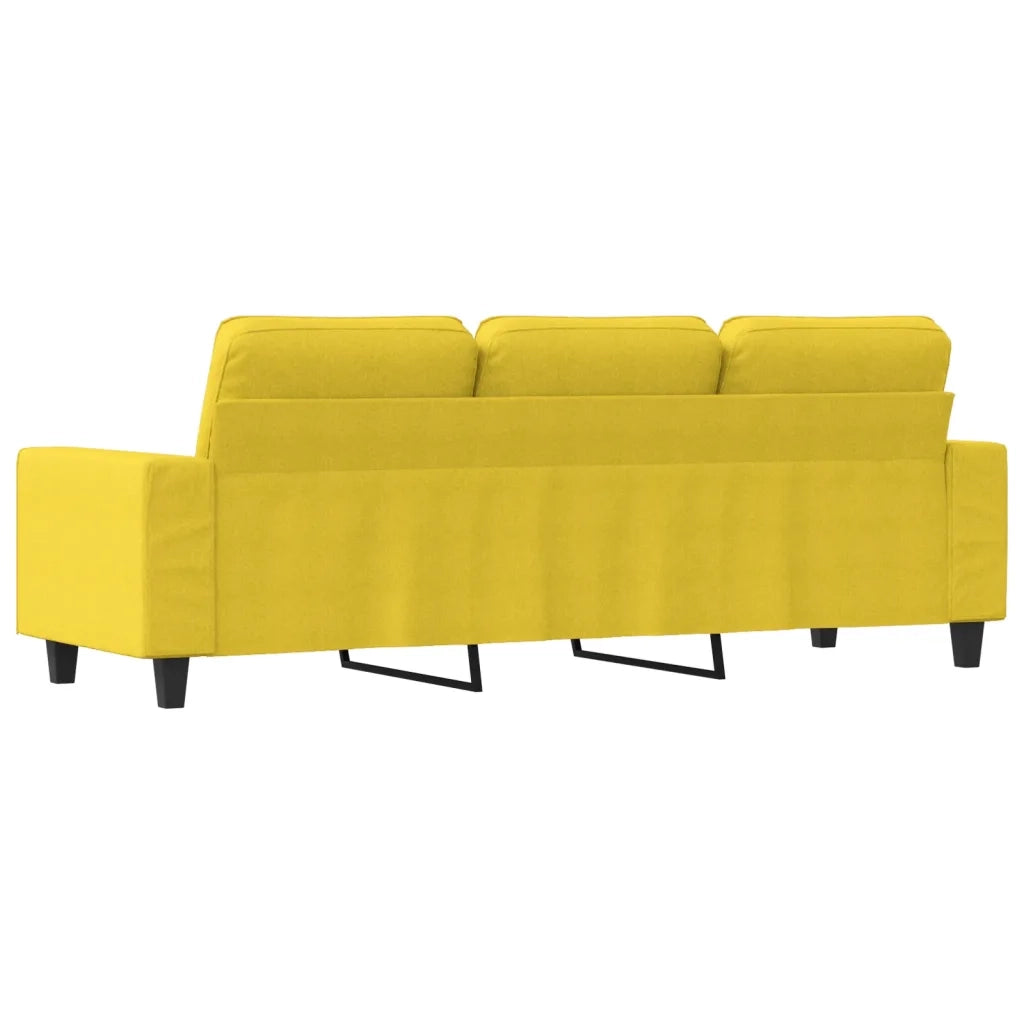 Divano a 3 Posti Giallo Chiaro 180 cm in Tessuto