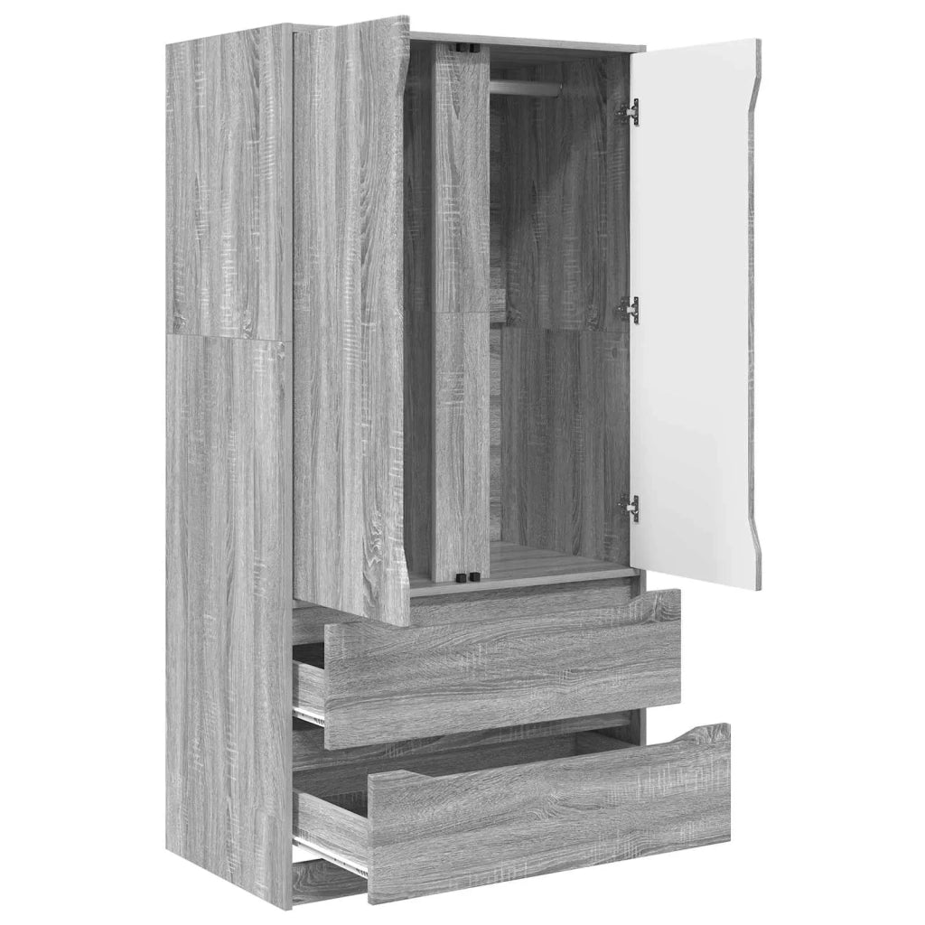 Guardaroba con cassetto Sonoma grigia 79,5 x 49 x 156 cm 3406251