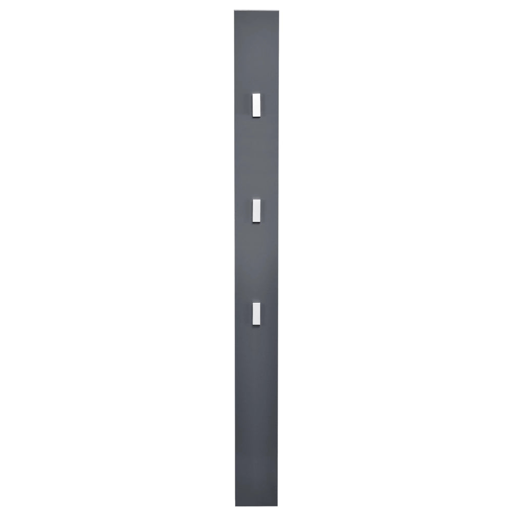Appendiabiti da Parete Hansnes con 3 Ganci Pieghevoli 165 x 15 x 2,5 cm - Grigio [en.casa]
