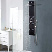 Pannello Doccia in Vetro 25x44,6x130 cm Nero 142993