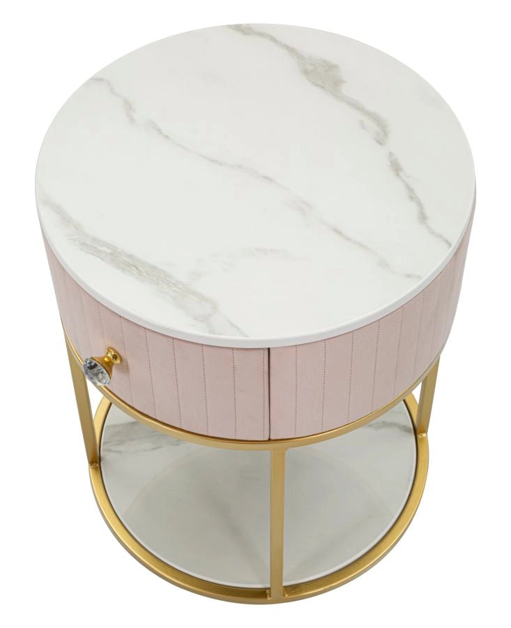 Comodino Montpellier Rosa Elegante Ø 42x48 cm