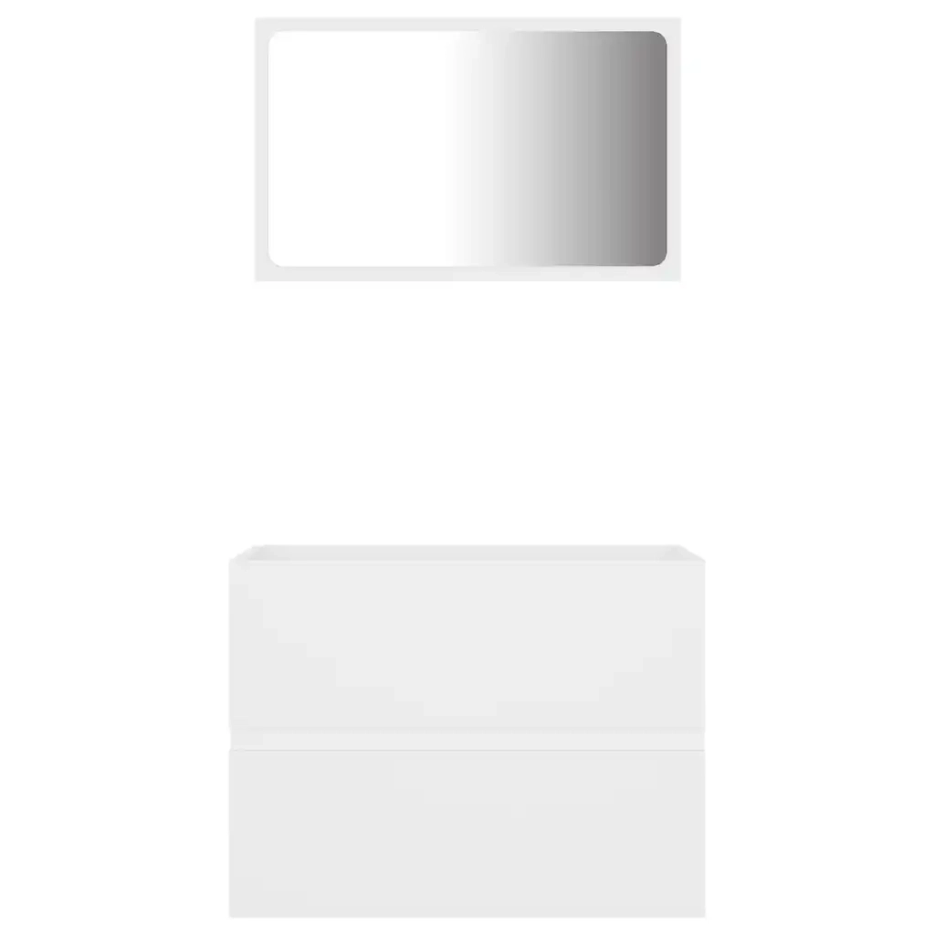 Set Mobili da Bagno 2 pz Bianco in Legno Multistrato 804872