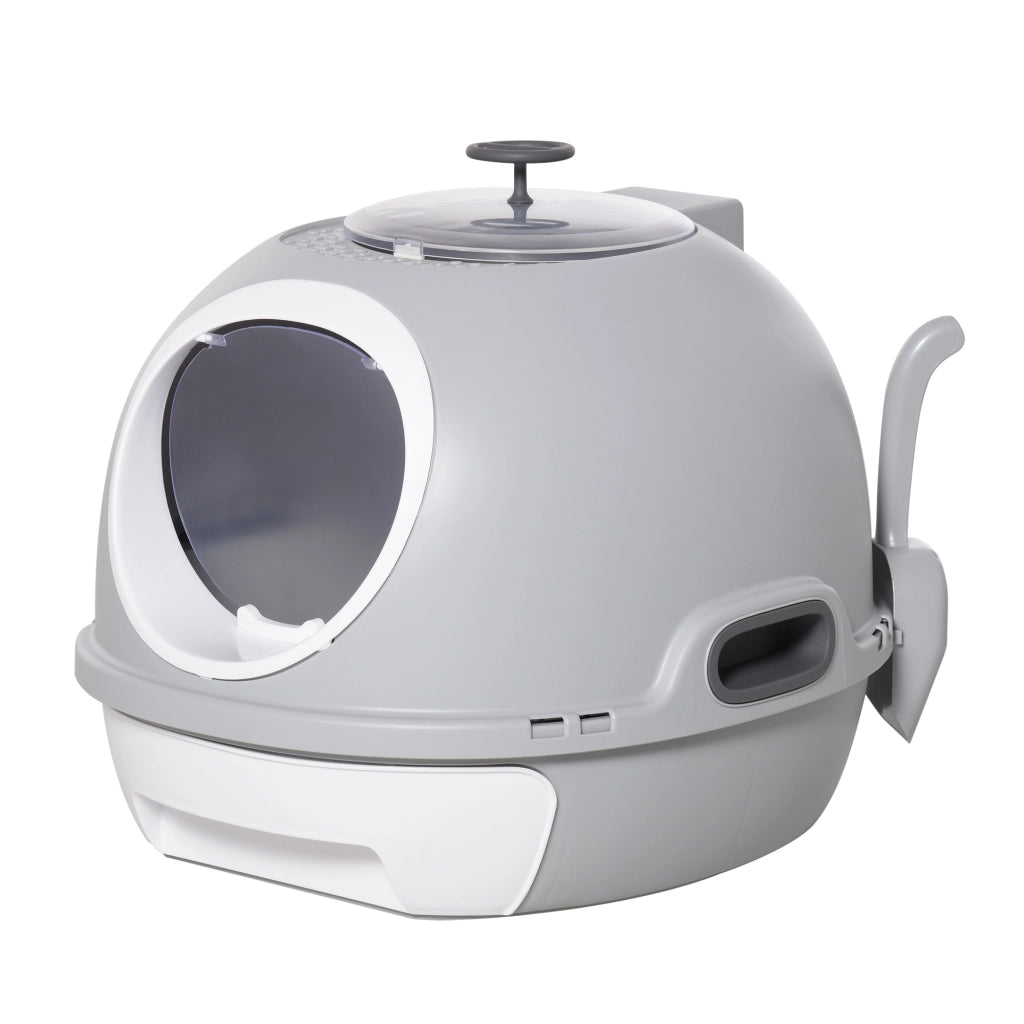 Casetta per Lettiera Gatti Portatile ¨C zephmum ¨C Grigio con Ante e Tiroio