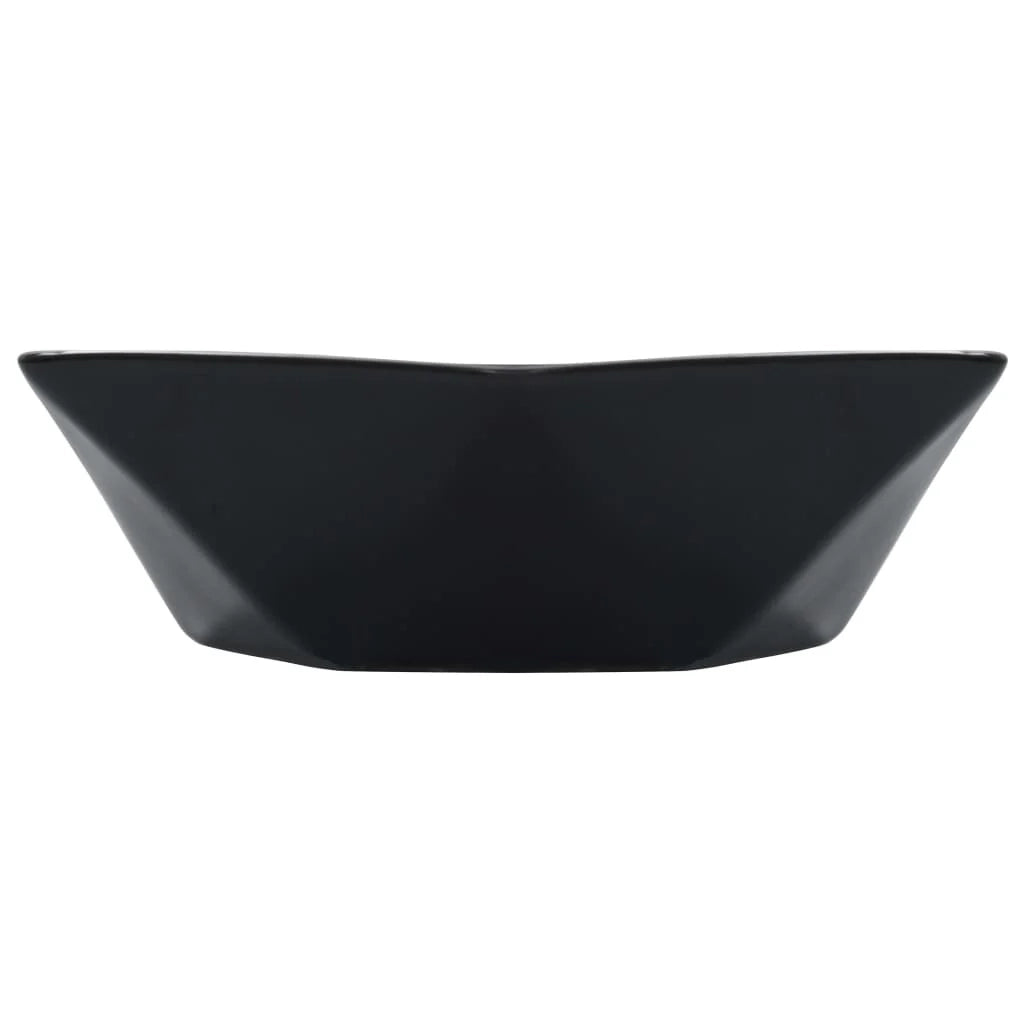 Lavabo da appoggio per l'interno del bagno cabina doccia cabina WC 41 x 36,5 cm ceramica nera 02_0002623