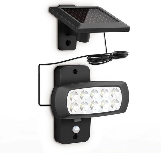 Lampada esterna con sensore di movimento e energia solare, nera, IP44