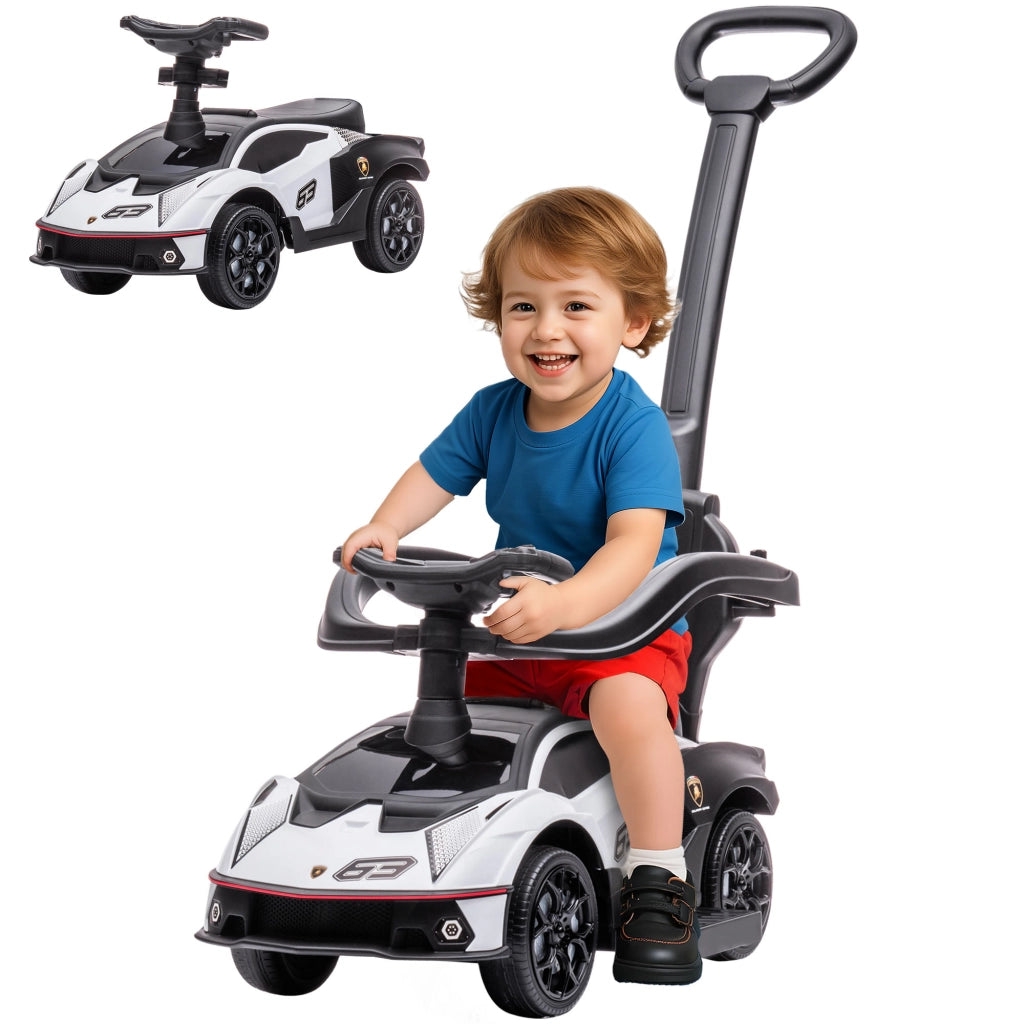 Portagiochi per Bambini 1-3 Anni con Volante e Klaxon ¨C Zephmum ¨C Bianco